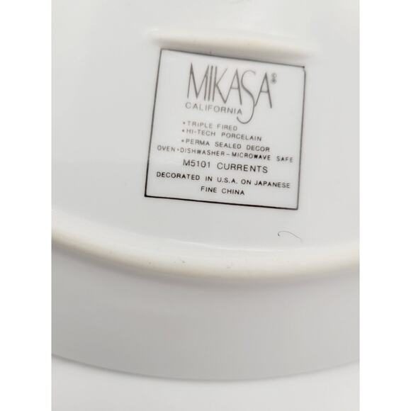 Mikasa California M5101 Currents Ceramic 1980/1990s Style Gravy Boat and Plate - Picture 8 of 12